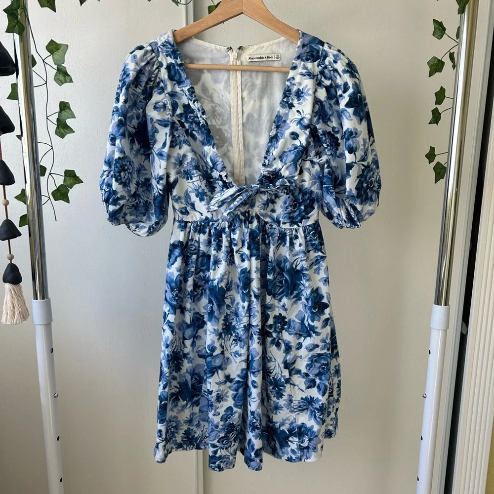 Abercrombie & Fitch blue and white babydoll dress size xs - Picture 5 of 8